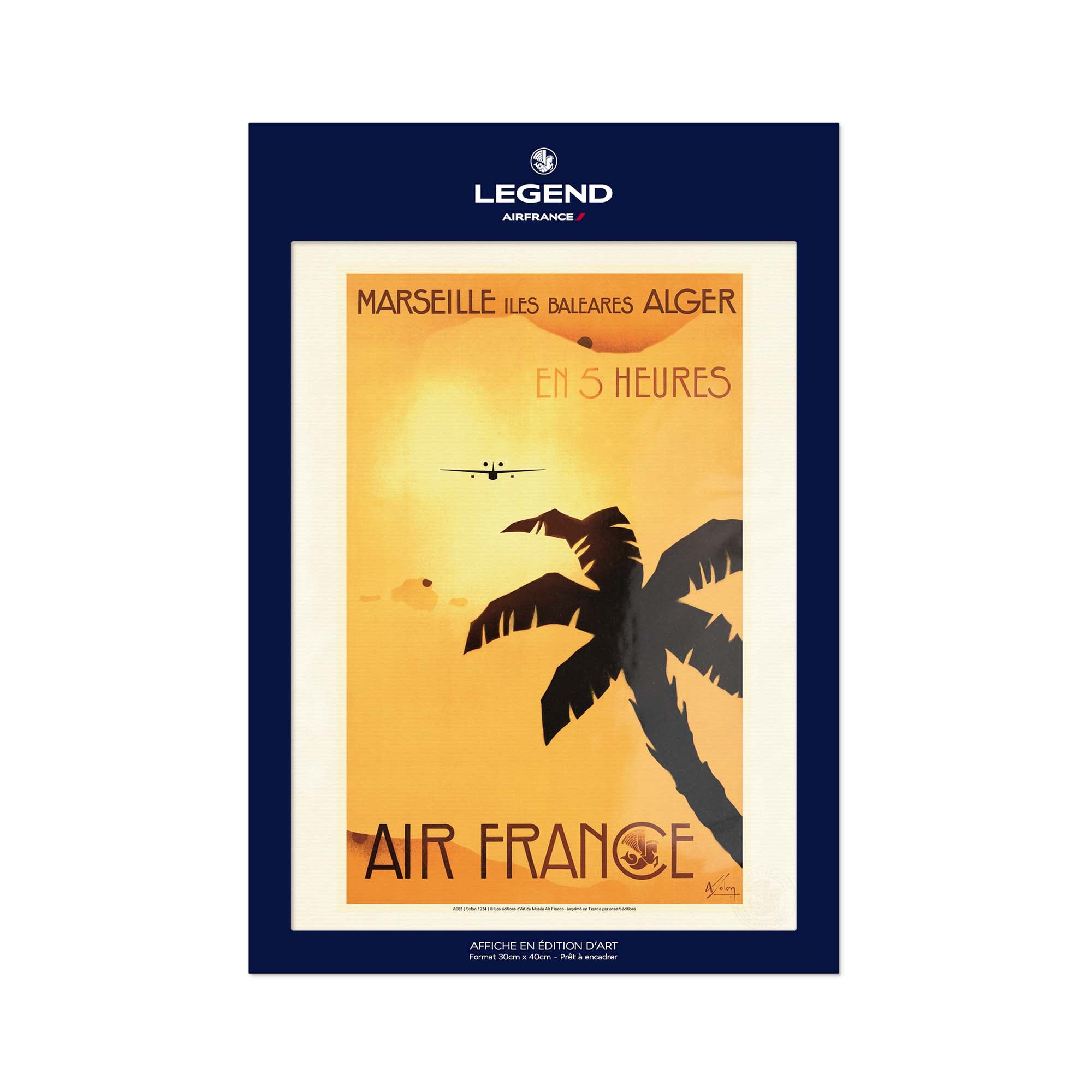 Air France poster - Marseille - The Balearic Islands - Algiers in 5 hours