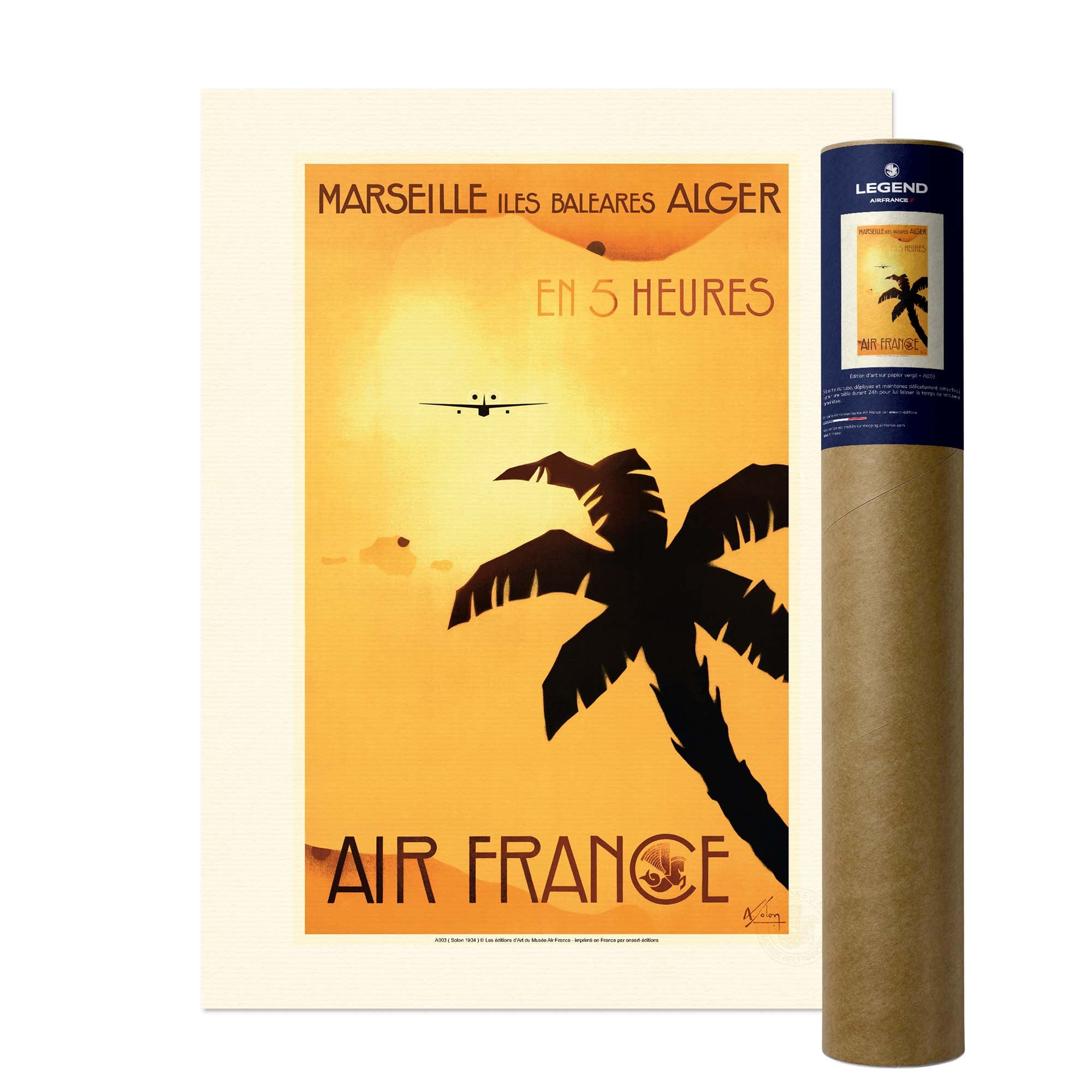 Air France poster - Marseille - The Balearic Islands - Algiers in 5 hours