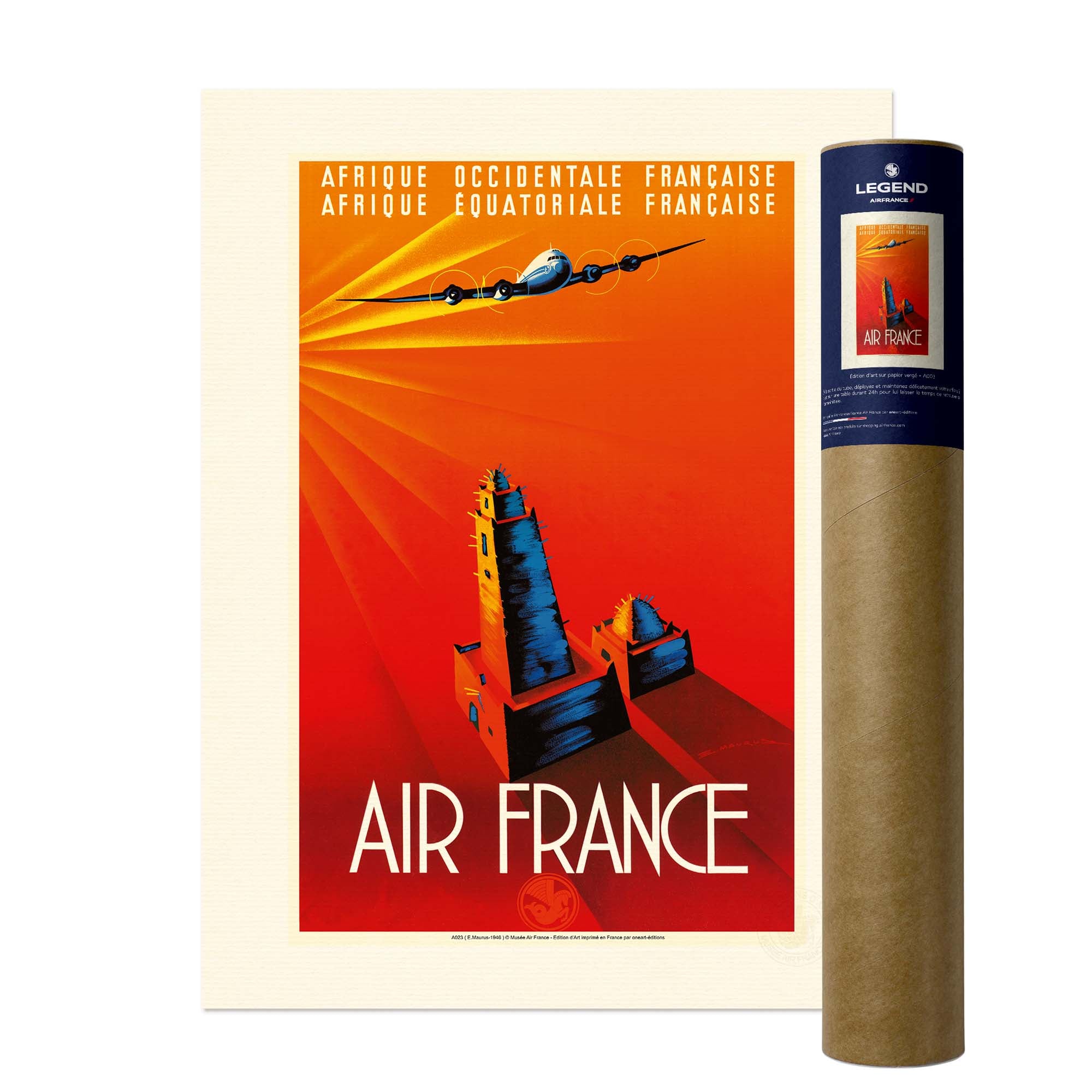 Affiche Air France - Afrique Occidentale Française