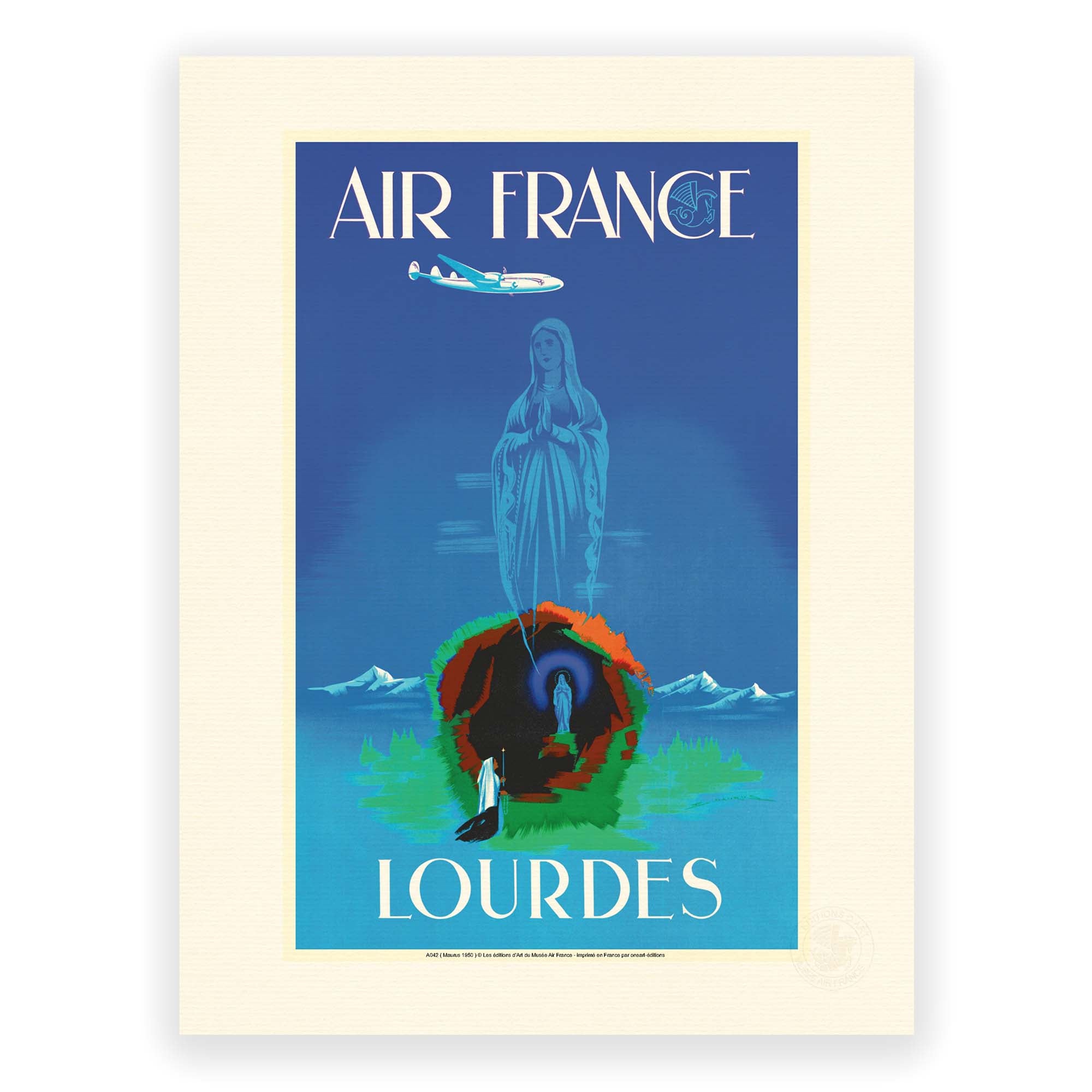 Affiche Air France - Lourdes