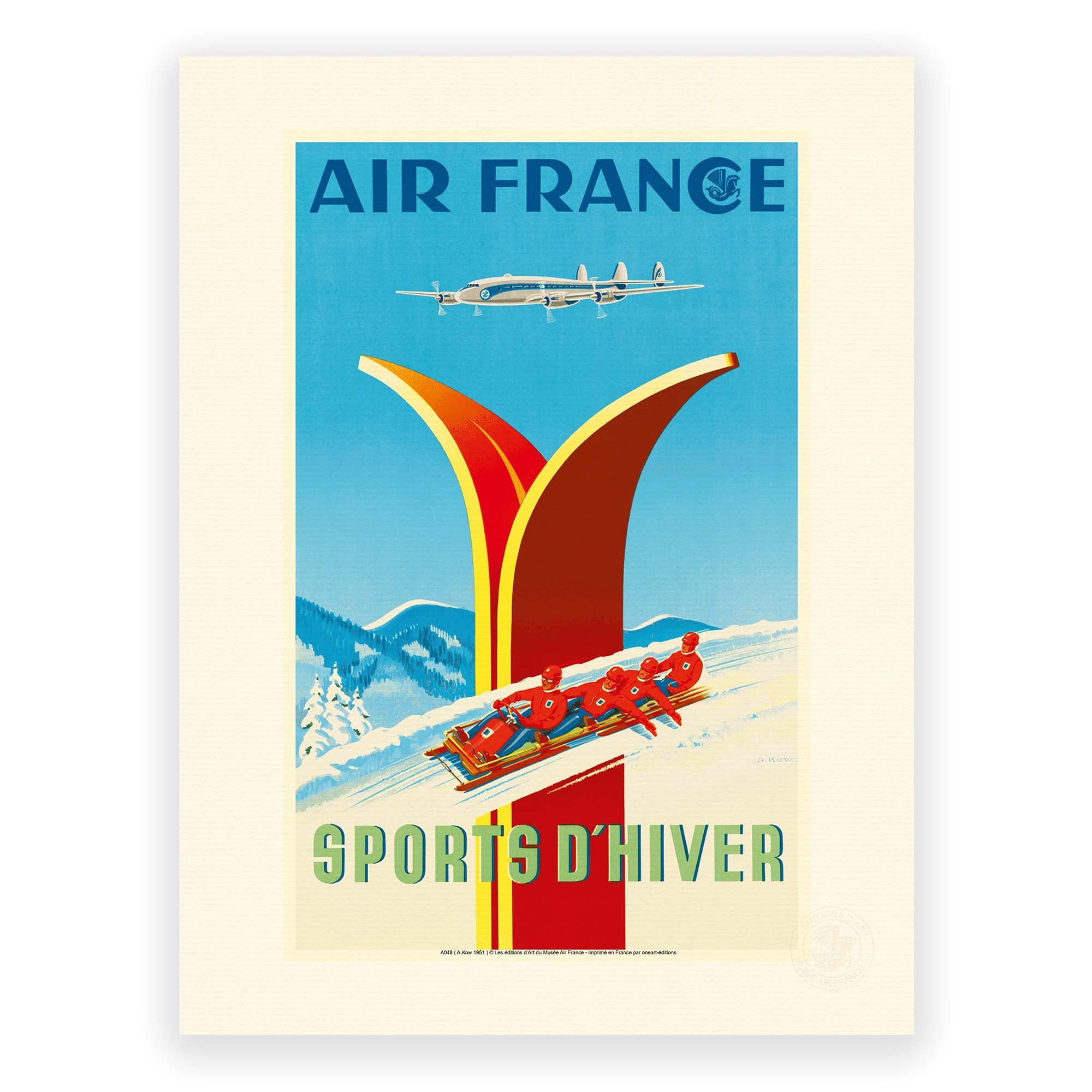 Affiche Air France - Sports d'hiver