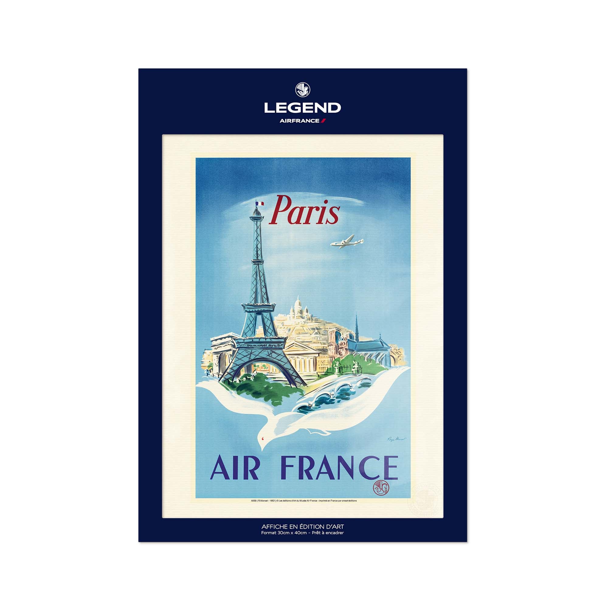 Air France poster - Paris Eiffel Tower, dove