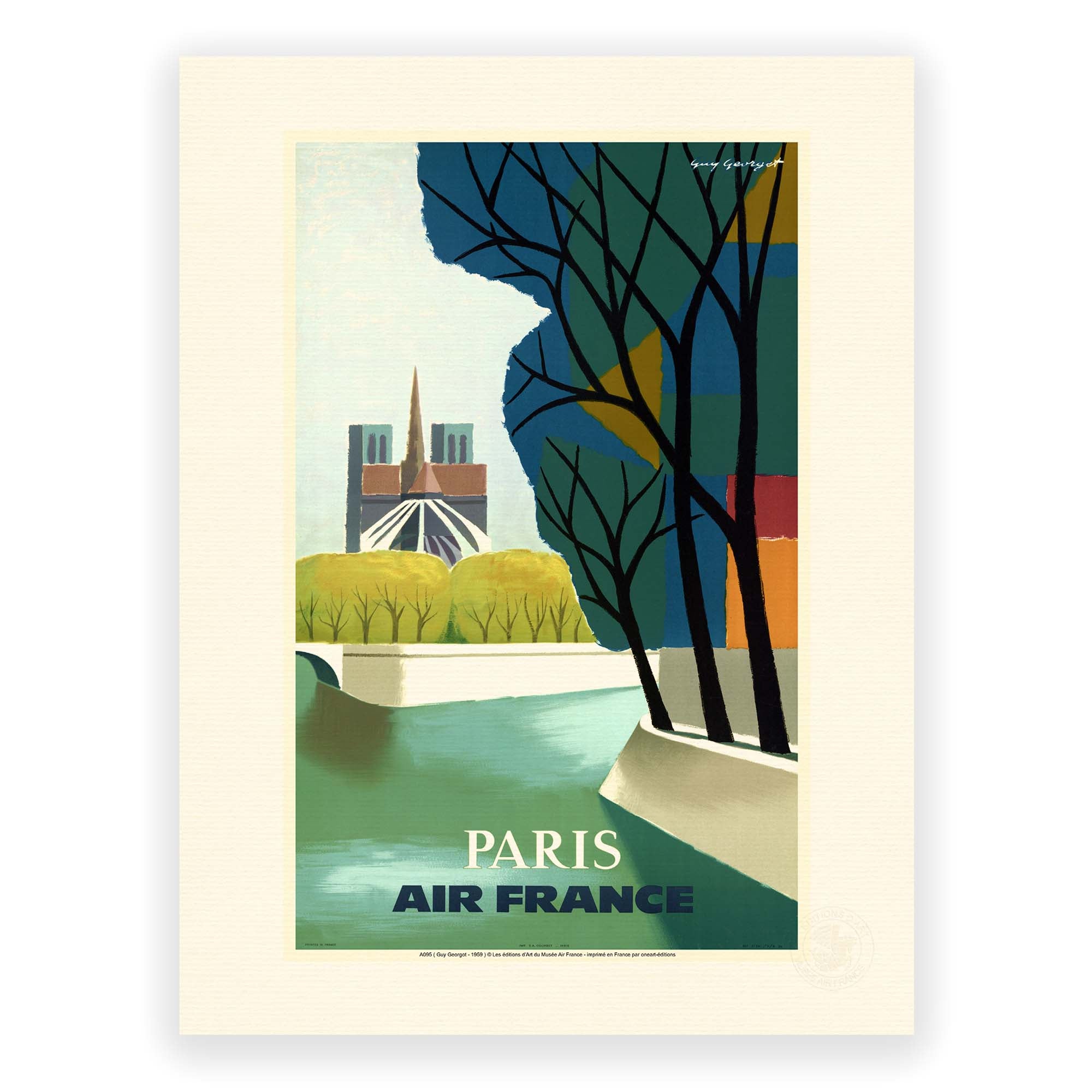 Affiche Air France - Paris (Notre-Dame)