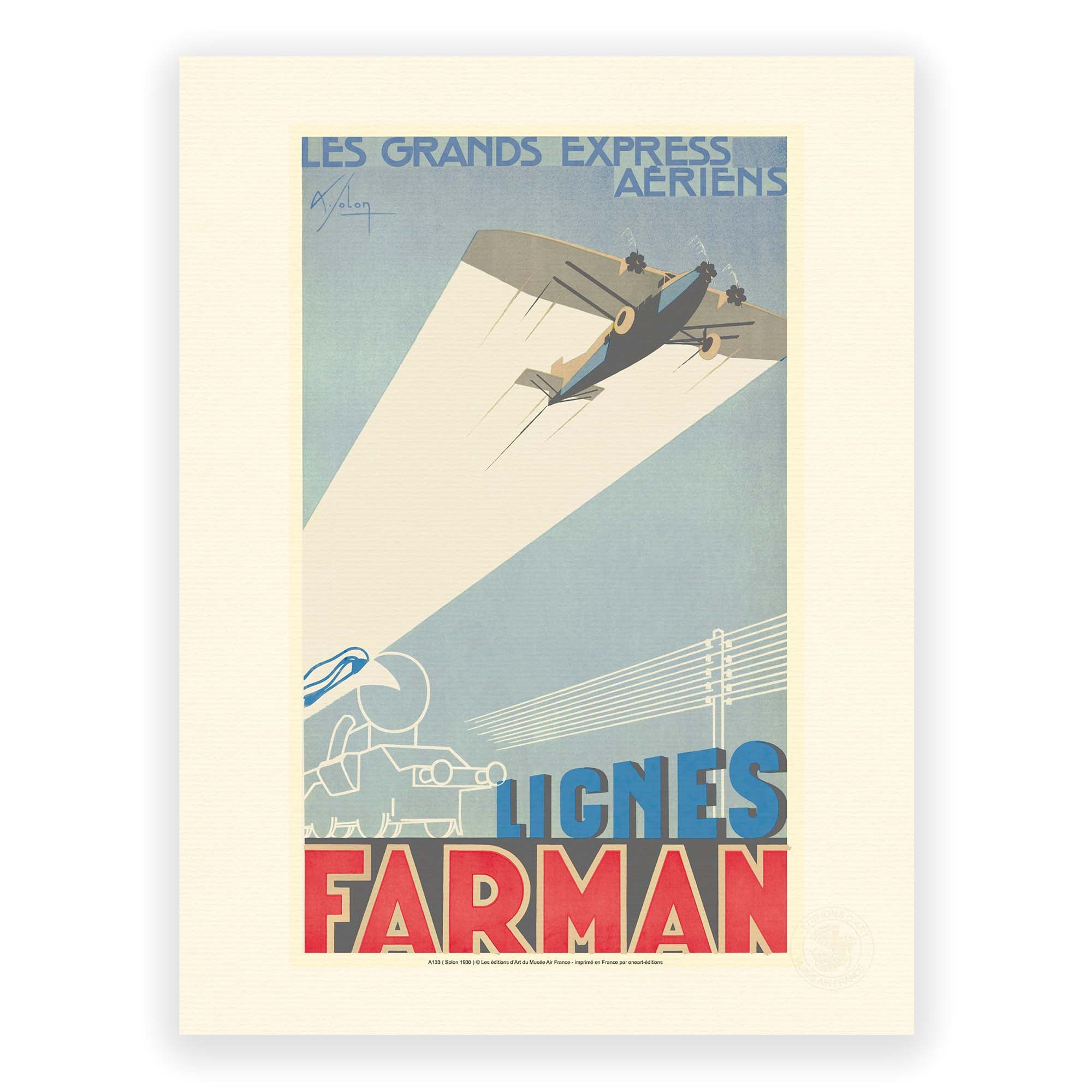 Affiche Air France - Lignes Farman