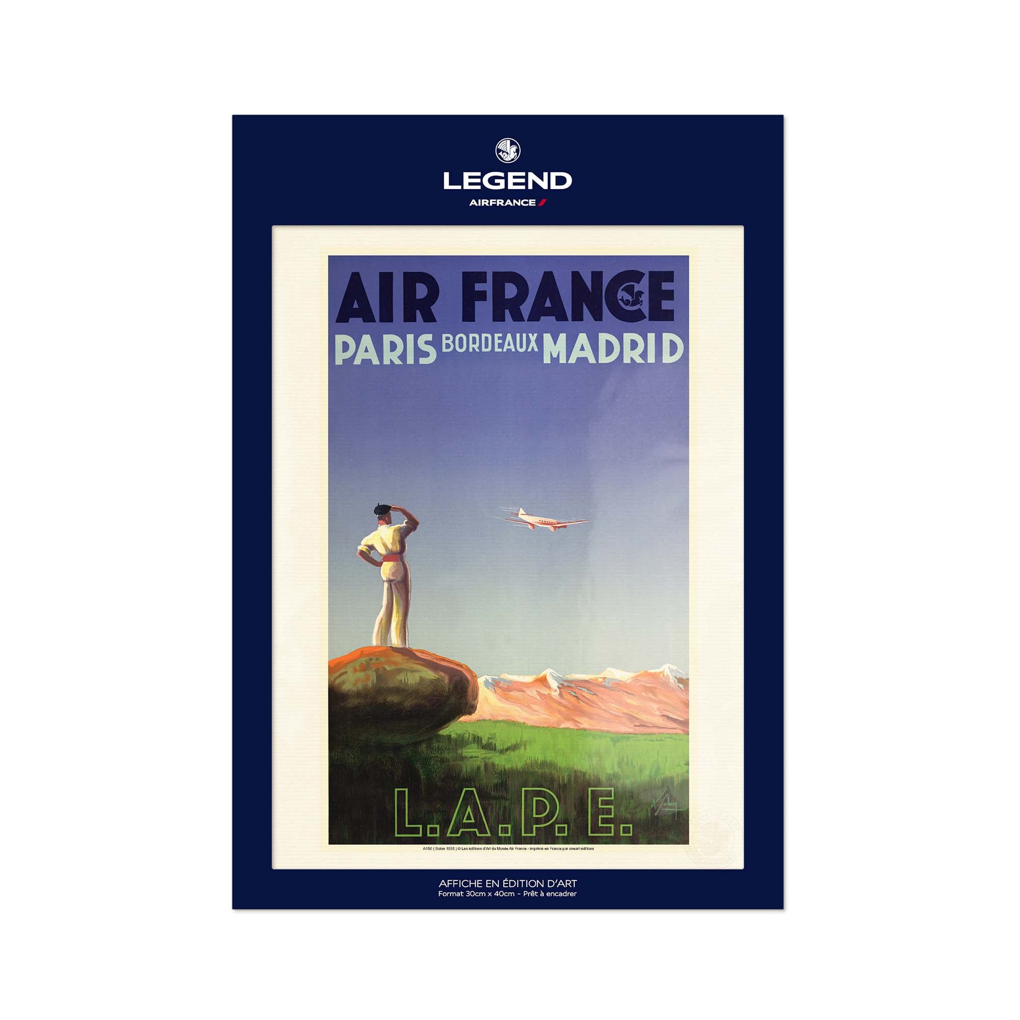 Air France poster - LAPE Paris - Bordeaux - Madrid