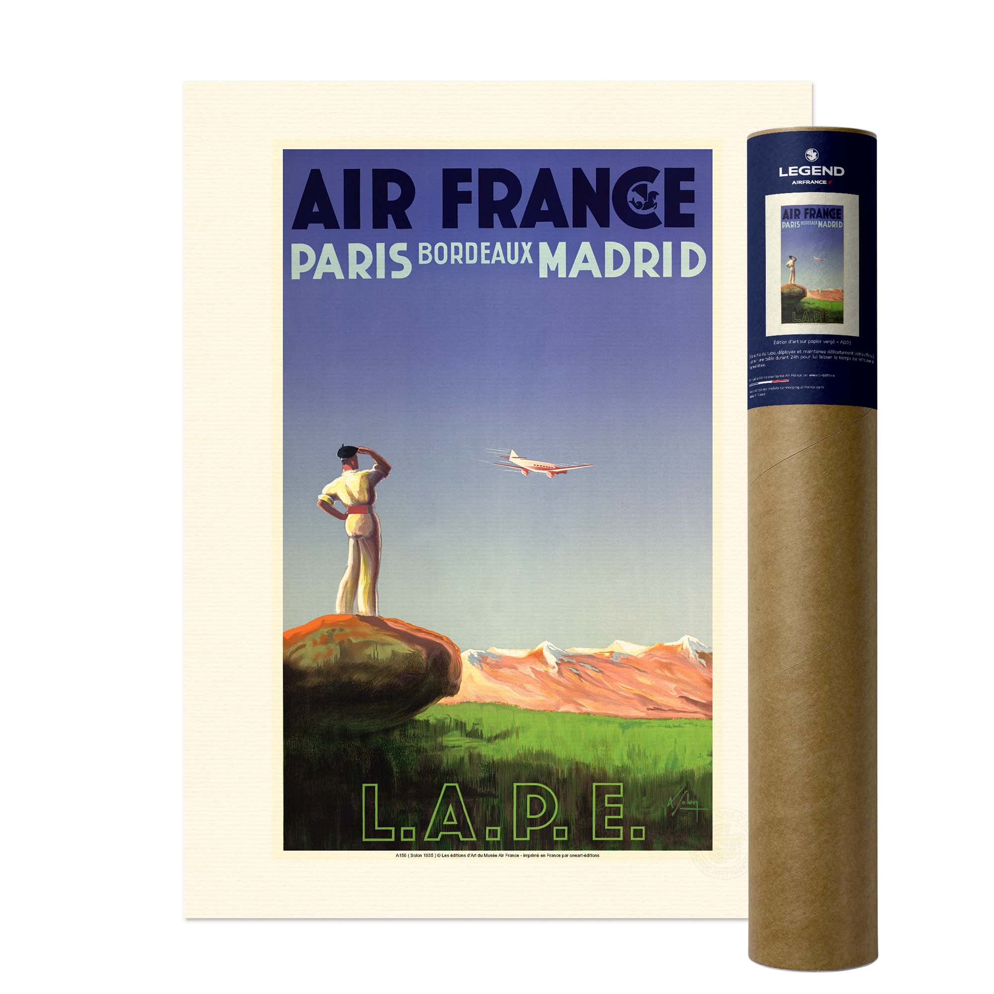 Air France poster - LAPE Paris - Bordeaux - Madrid