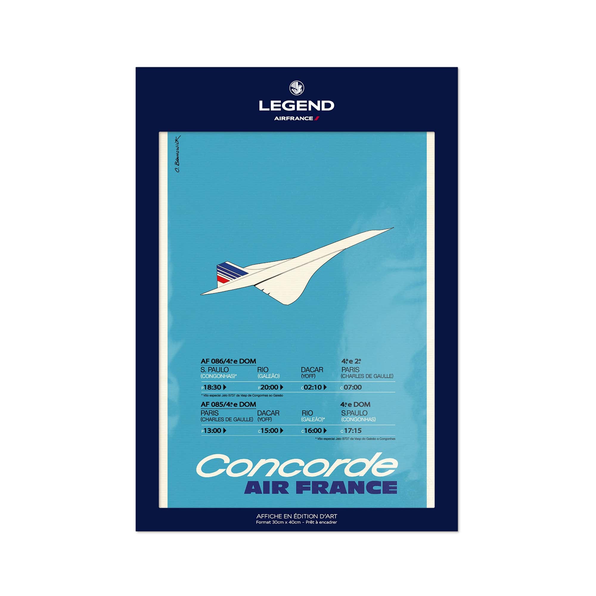 Affiche Air France - Concorde bleu