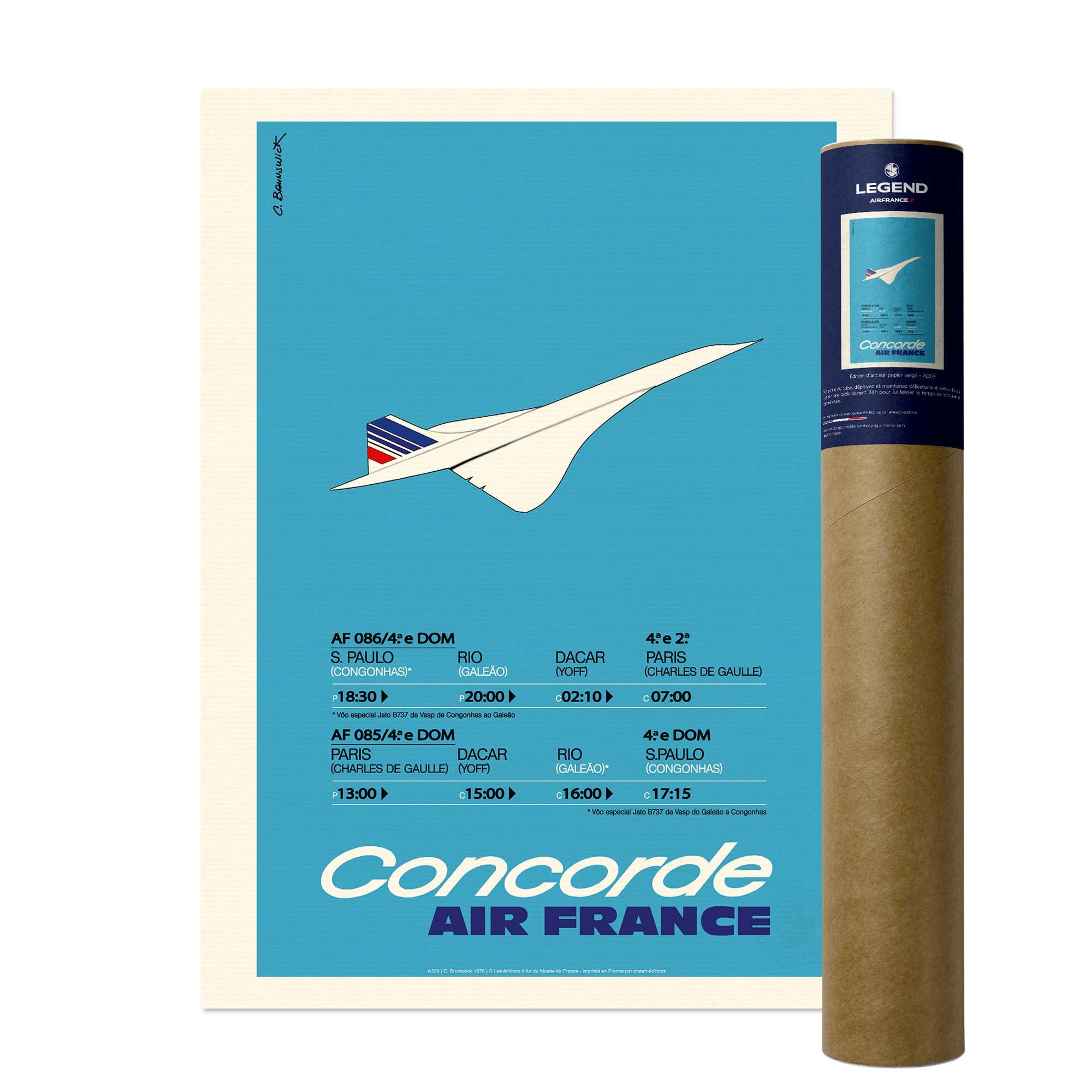 Affiche Air France - Concorde bleu