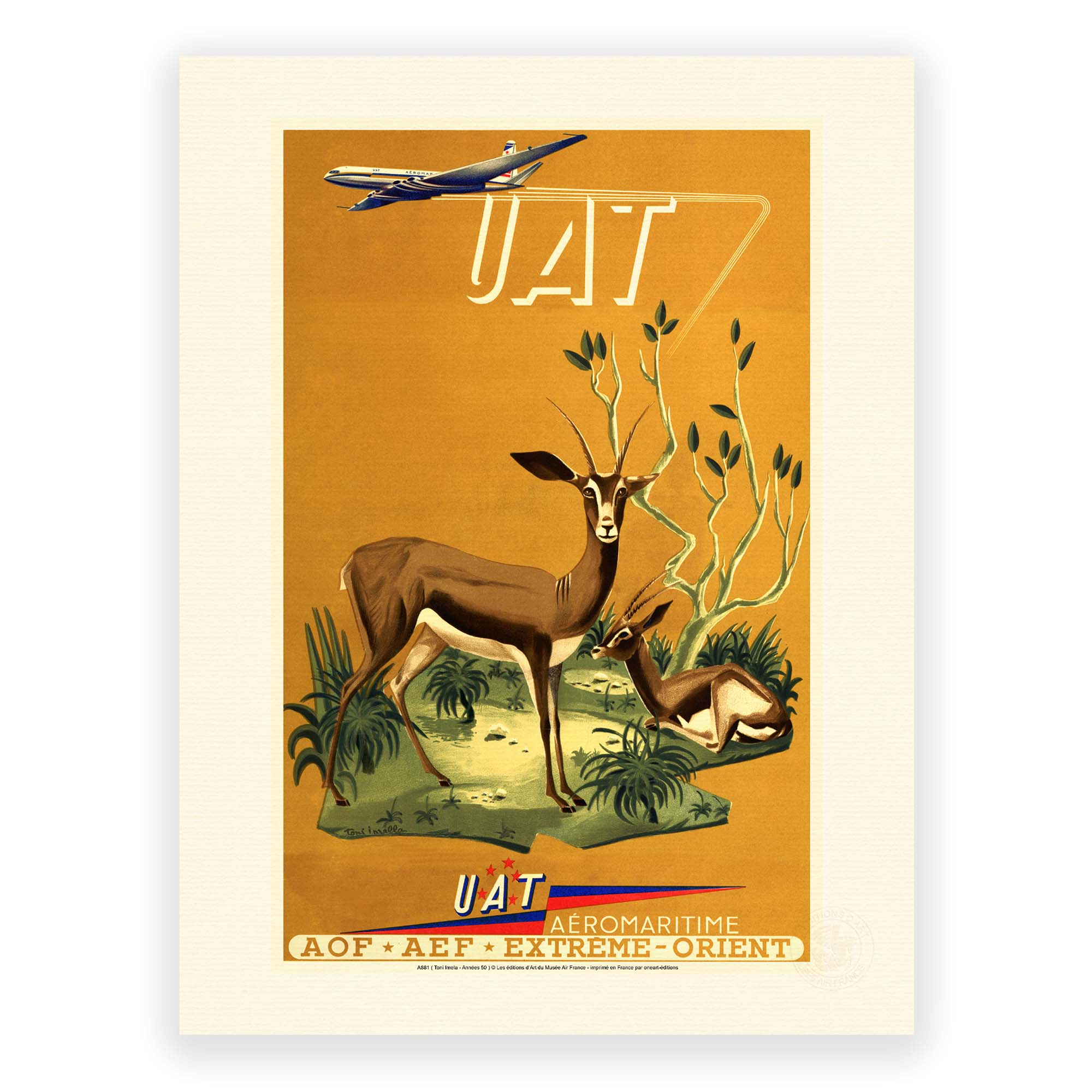 Air France Poster - Savanna &amp; Antelope (UAT)